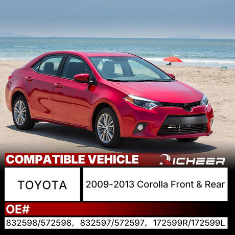 Richeer Front and Rear 4 PCS Strut Assembly Compatible (2009-2013 Corolla)