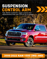 Richeer  Front Upper Control Arms for 2-4" Lift Fits (2009-2018 RAM 1500 4WD with Ball Joint)