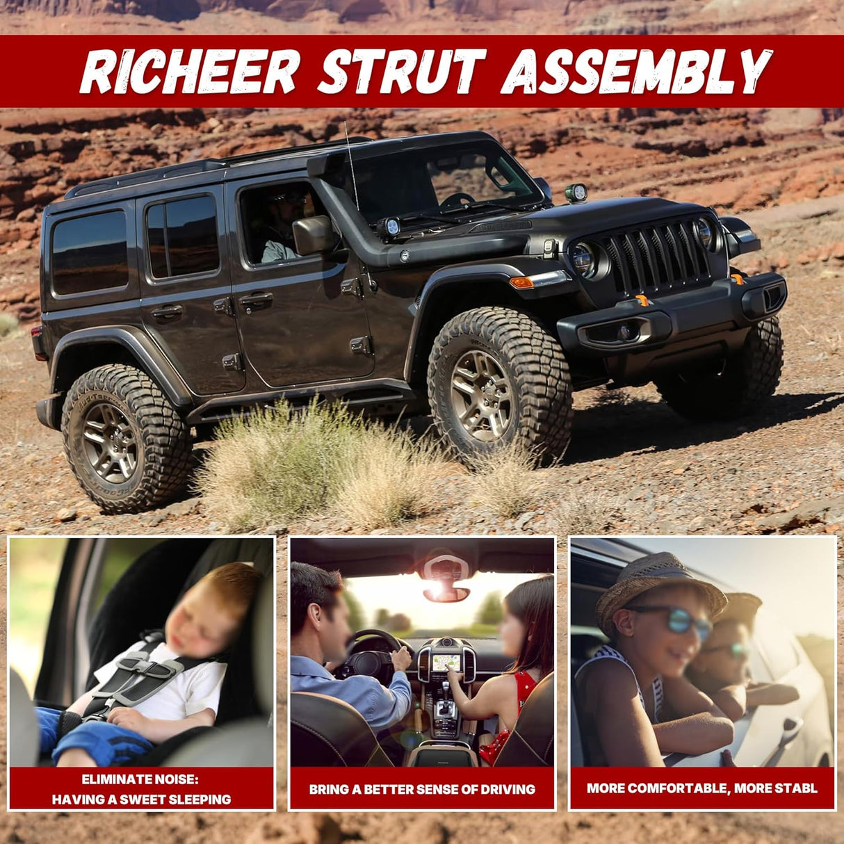 Richeer Front 2 PCS Strut Assembly, Shock Absorber Front(2014-2019 Escape)