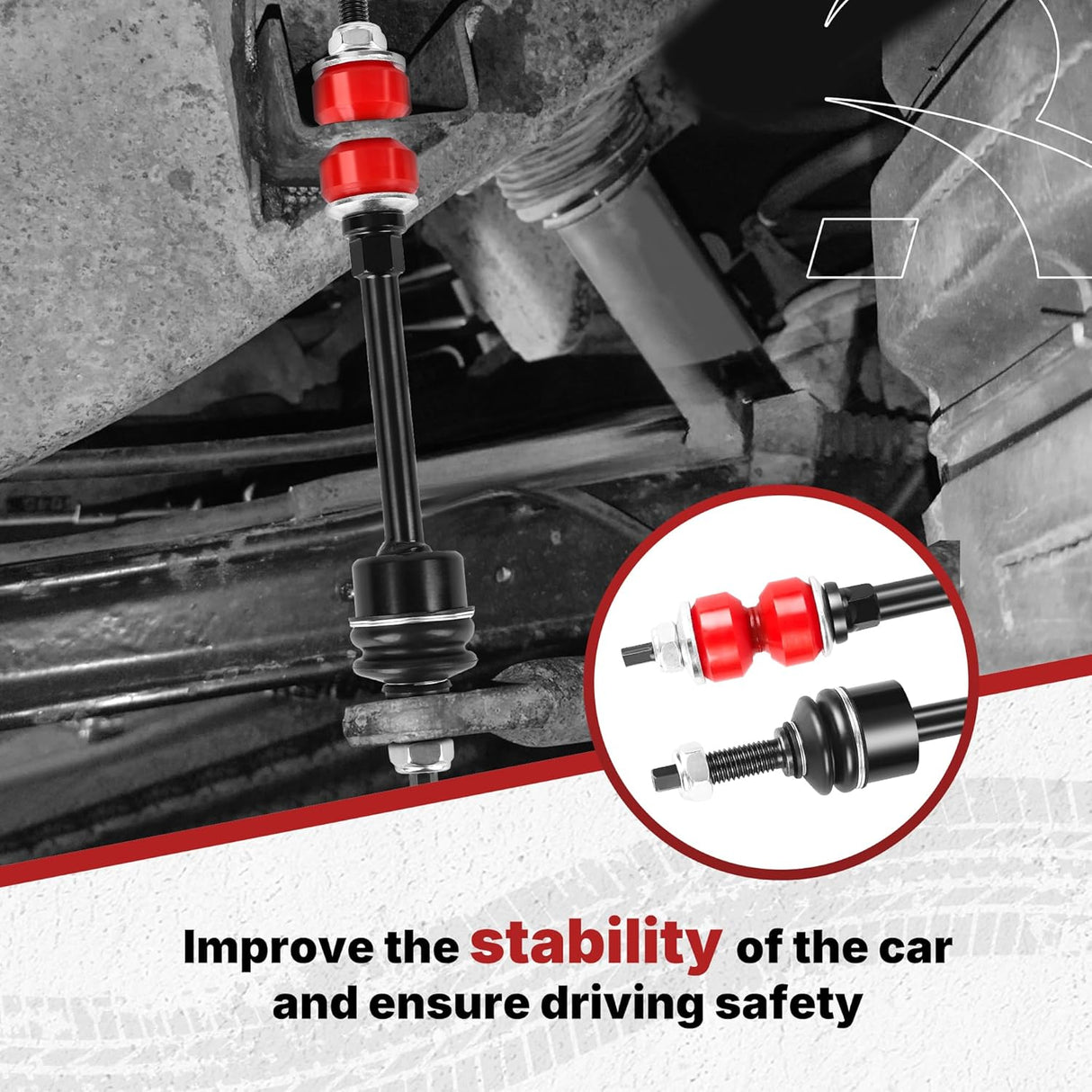 Richeer Front Sway Bar 2PCS Compatible with Sway Stabilizer Link fit (Dodge RAM)