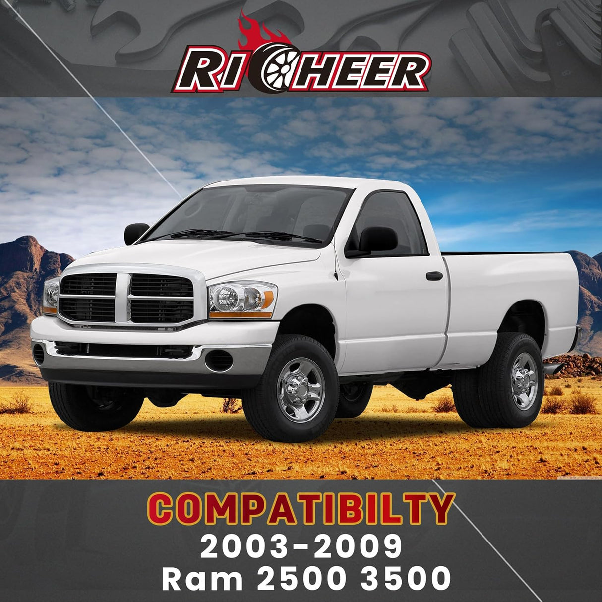 Richeer Front Upper and Lower Control Arms 2-3"" Lift For 2003-2009 Ram