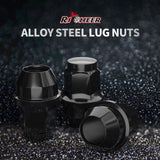 Richeer M14x1.5 Lug Nuts, 24PCS Bulge Acorn, Closed End for Trucks & SUVs - Black