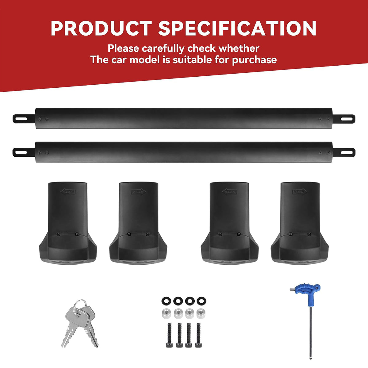 Richeer 360LBS Roof Rack Cross Bars for 2011-2022 Grand Cherokee