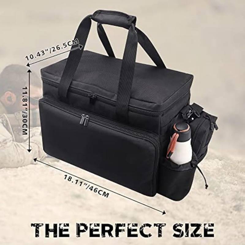 Richeer Patrol Bag for Law Enforcement Police equipment tactical bags car seat storage bags with 2 Detachable MOLLE Pouches Laptop Layer (up to 17")