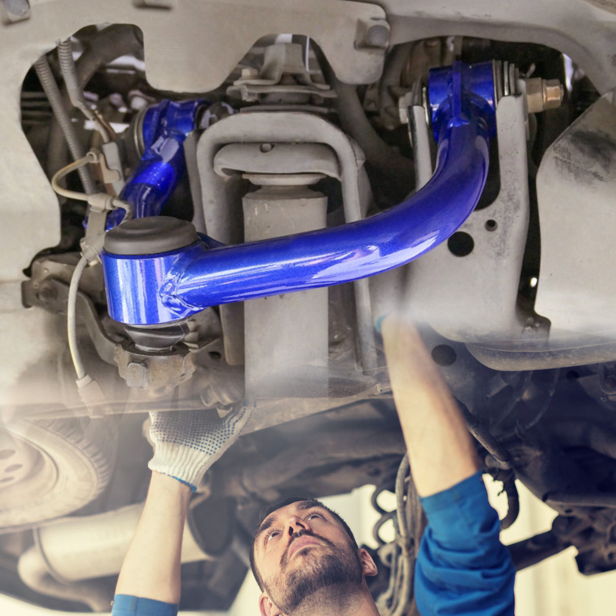 Richeer 2-4" Front Upper Control Arms in Blue for 00-10 Silverado 2500HD and Compatible Models