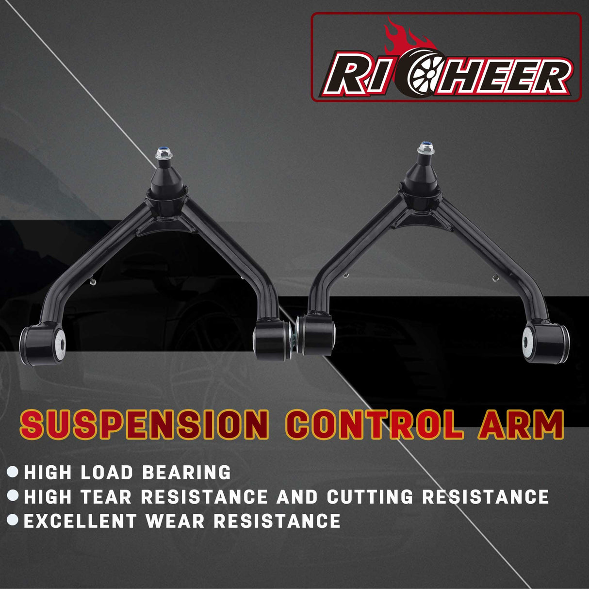 Richeer 2-4" Front Upper Control Arms with Ball Joint for 99-06 Silverado 1500 and Compatible Models