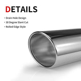 Richeer 3" Inlet Exhaust Tip, 4" Outlet, 12" Length, Black Powder Coated Stainless Steel