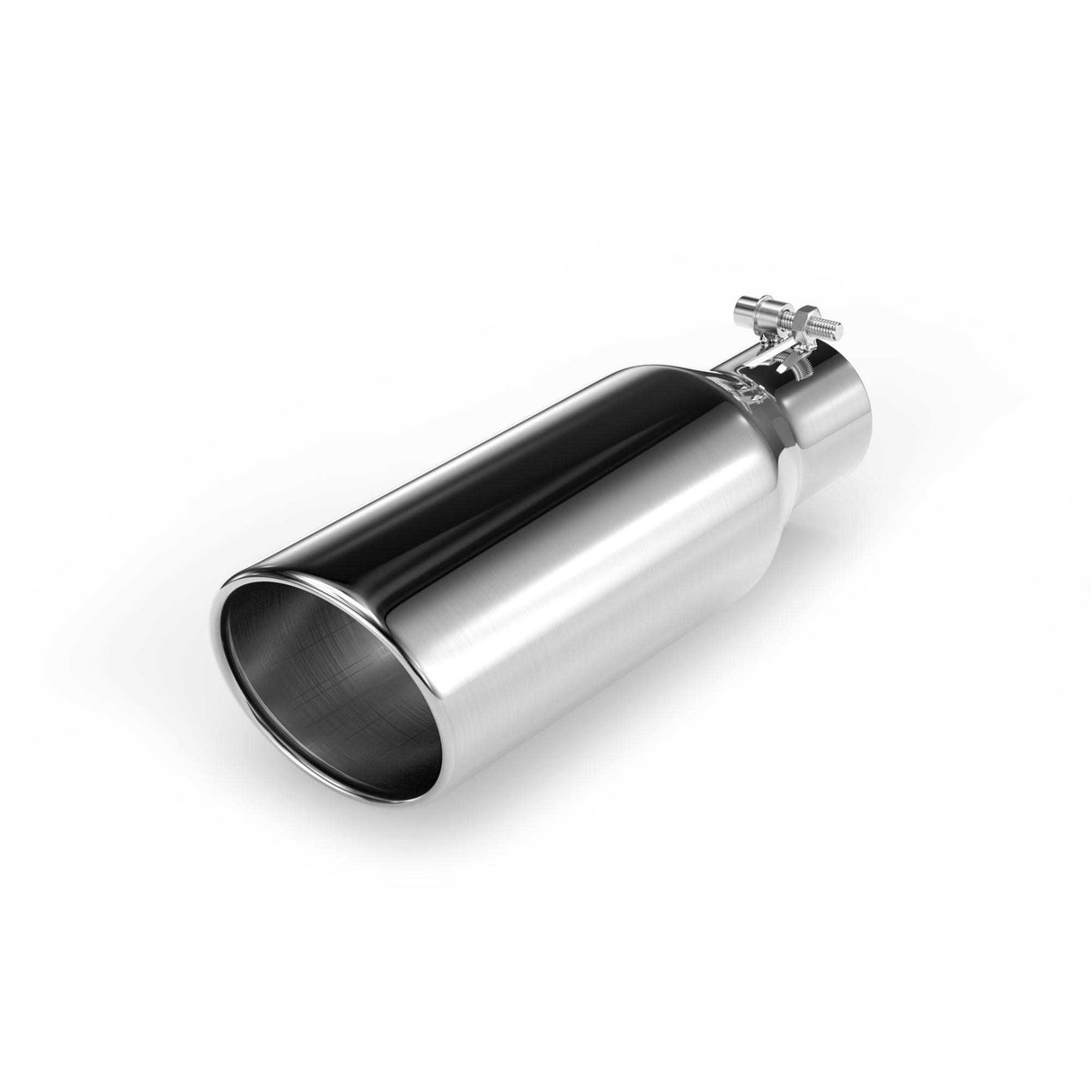 Richeer 3" Inlet Exhaust Tip, 4" Outlet, 12" Length, Black Powder Coated Stainless Steel