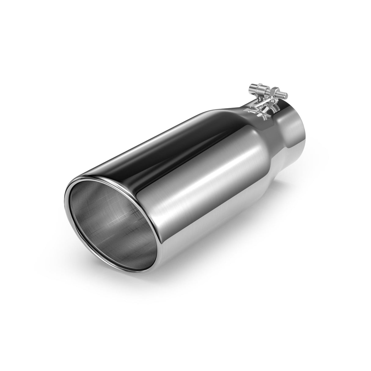 Richeer 3.5" Inlet Exhaust Tip, 5" Outlet, 12" Length, Stainless Steel, Universal