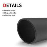 Richeer 3" Inlet Exhaust Tip, 4" Outlet, 12" Length, Black Powder Coated Stainless Steel