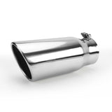 Richeer 4" Inlet to 5" Outlet Exhaust Tip, 12" Length Polished Stainless Steel Universal for 4" O.D. Tailpipe