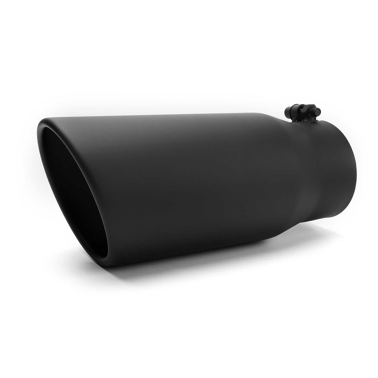 Richeer 3.5" Inlet to 5" Outlet Exhaust Tip, 12" Length, Black Stainless Steel Universal