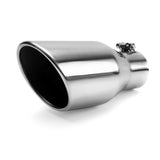 Richeer 2.5" Inlet Exhaust Tip, 4" Outlet, 9" Length, Polished Stainless Steel, Universal