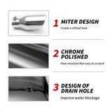 Richeer 2.5" Inlet Exhaust Tip, 4" Outlet, 9" Length, Polished Stainless Steel, Universal