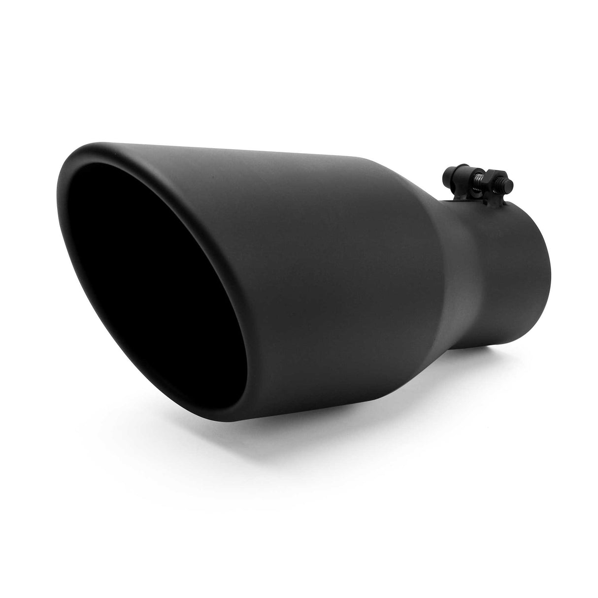 Richeer 2.5" Inlet Exhaust Tip, 4" Outlet, 9" Length, Black Powder Coated Finish, Bolt-On Design, for 2.5" O.D. Tailpipe