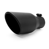 Richeer 2.5" Inlet Exhaust Tip, 4" Outlet, 9" Length, Black Powder Coated Finish, Bolt-On Design, for 2.5" O.D. Tailpipe