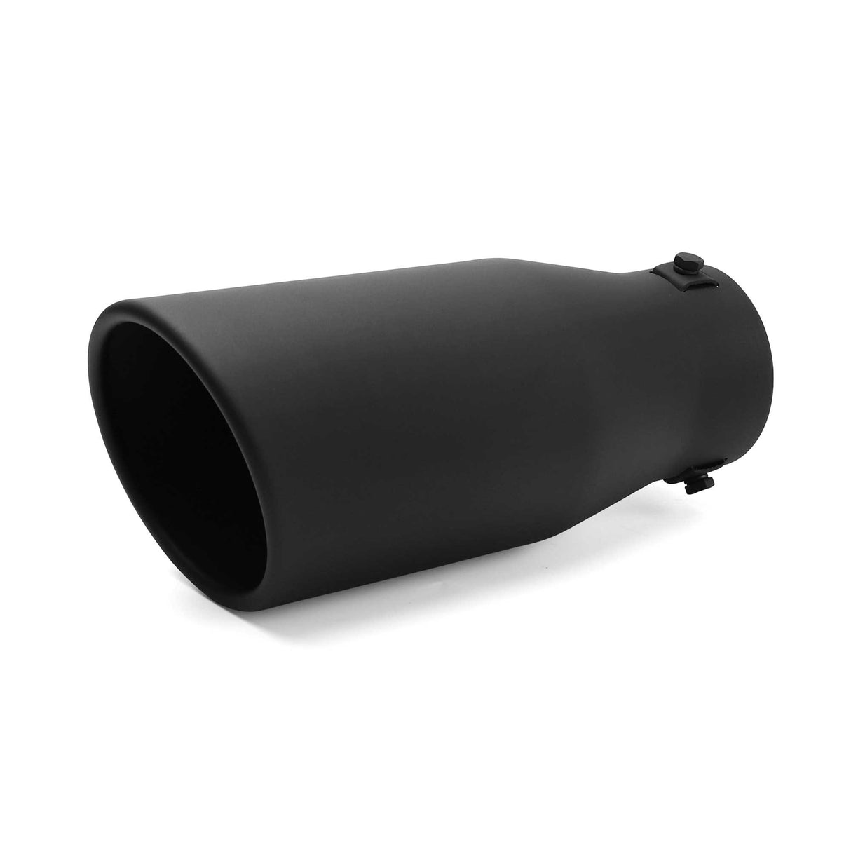 Richeer 1.5-2.5" Inlet Exhaust Tip, 4" Outlet, 9" Length, Stainless Steel, Black Powder Coated Finish