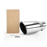 Richeer 1.5-2.5" Inlet Exhaust Tip, 4" Outlet, 9" Length, Stainless Steel, Polished Finish, Fits 1.5"-2.5" O.D. Tailpipe