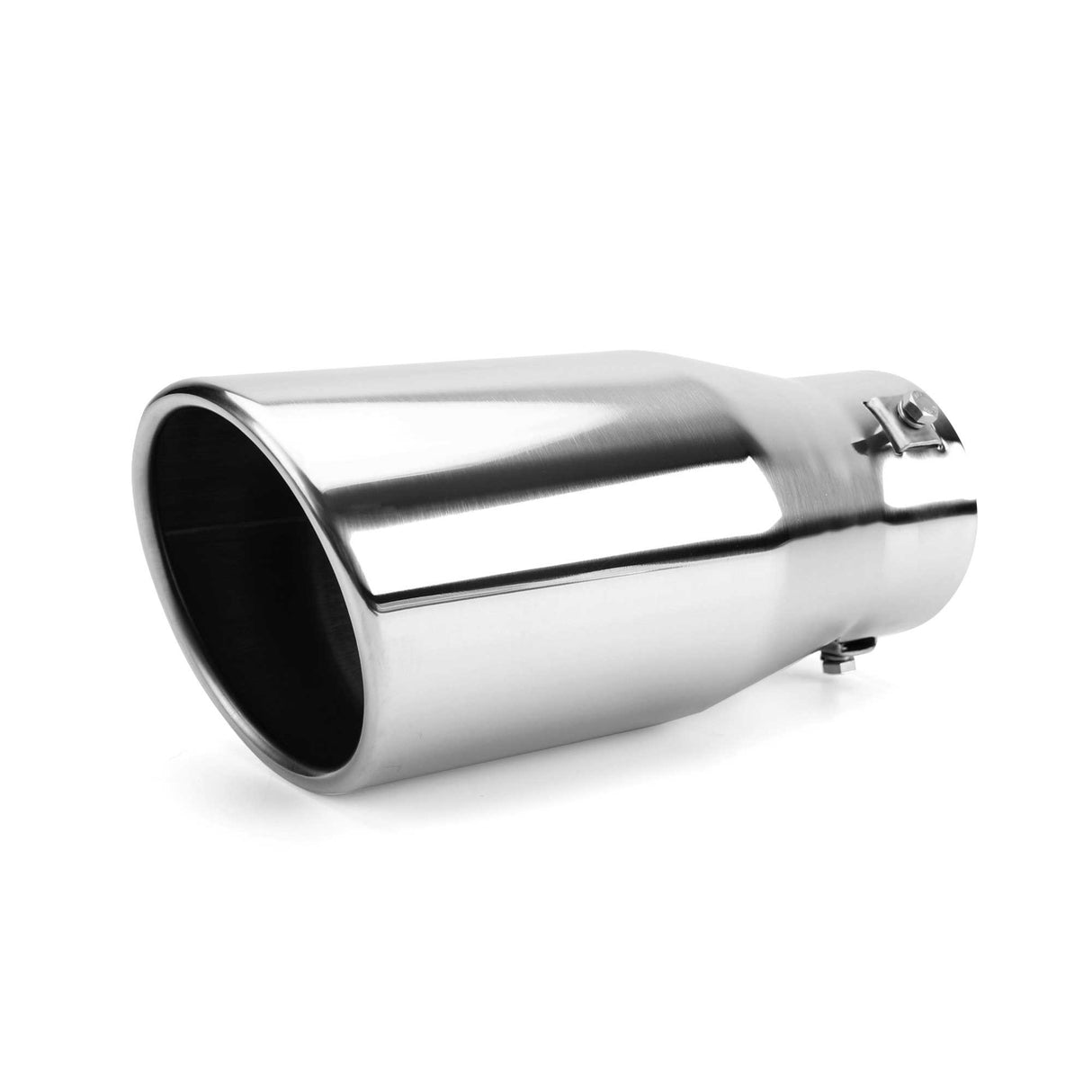 Richeer 1.5-2.5" Inlet Exhaust Tip, 4" Outlet, 9" Length, Stainless Steel, Polished Finish, Fits 1.5"-2.5" O.D. Tailpipe