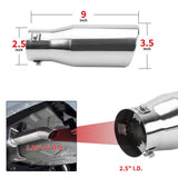 Richeer 1.15-2" Inlet Exhaust Tip, 3.5" Outlet, 9" Length, Stainless Steel, Polished Finish