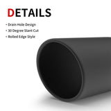 Richeer 4" Inlet to 7" Outlet Exhaust Tip, 15" Length Black Powder Coated Stainless Steel Universal for 4" O.D. Tailpipe