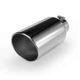 Richeer 4" Inlet to 7" Outlet Exhaust Tip, 15" Length Polished Stainless Steel Universal for 4" O.D. Tailpipe