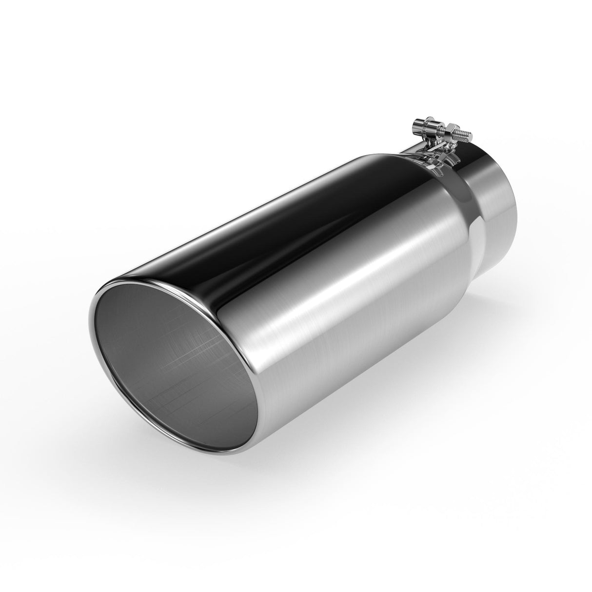 Richeer 5" Inlet Exhaust Tip, 6" Outlet 15" Length Polished Stainless Steel Universal