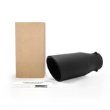 Richeer Adjustable 2.5-3.5" Inlet Exhaust Tip, 5" Outlet 12" Length Black Powder Coated Stainless Steel