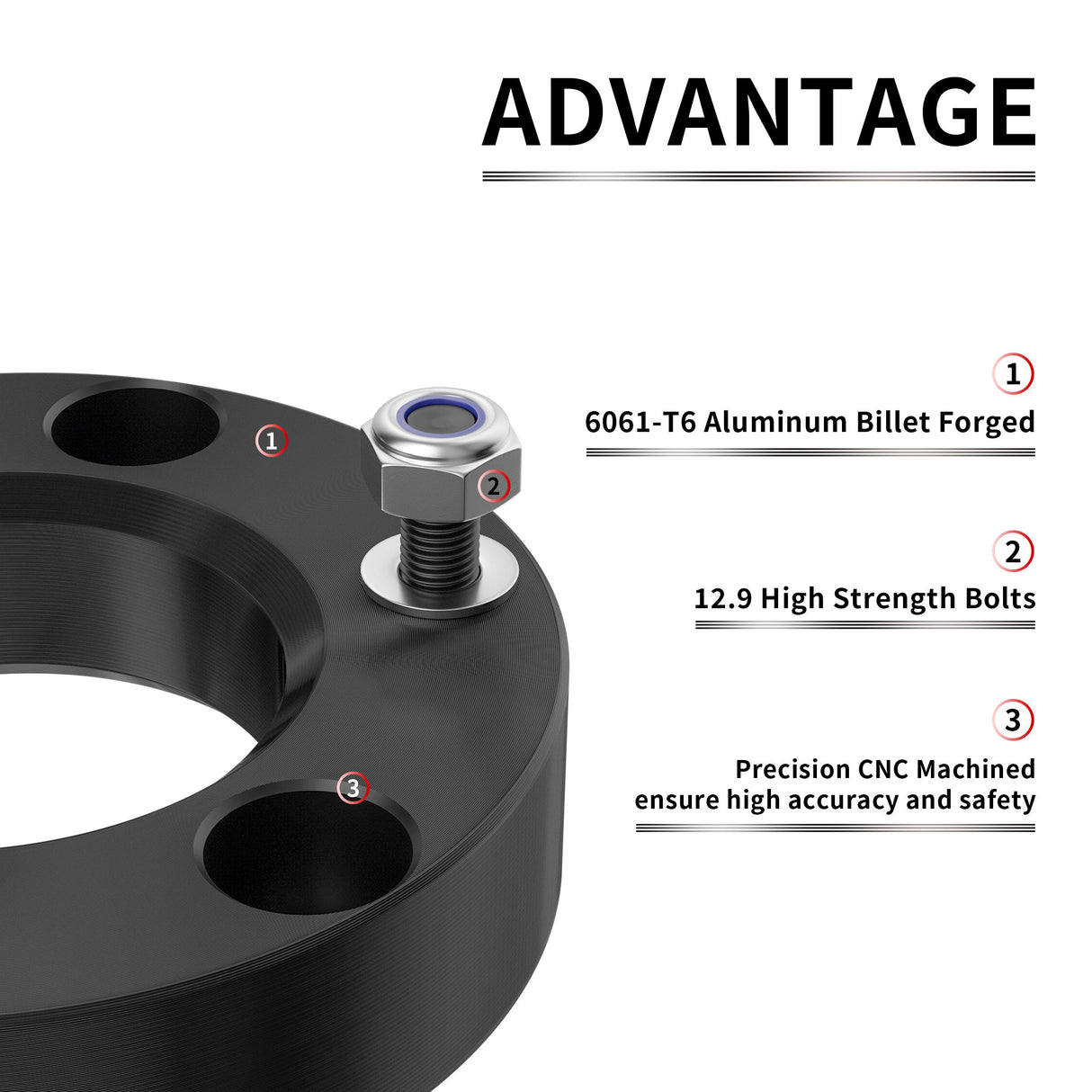 Richeer 2" Front Leveling Lift Kit for 2007-2022 Chevy Silverado 1500 and Compatible Models