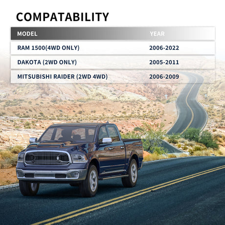 Richeer 2" Front Leveling Lift Kit for 2006-2026 Dodge Ram 1500 and Compatible Models