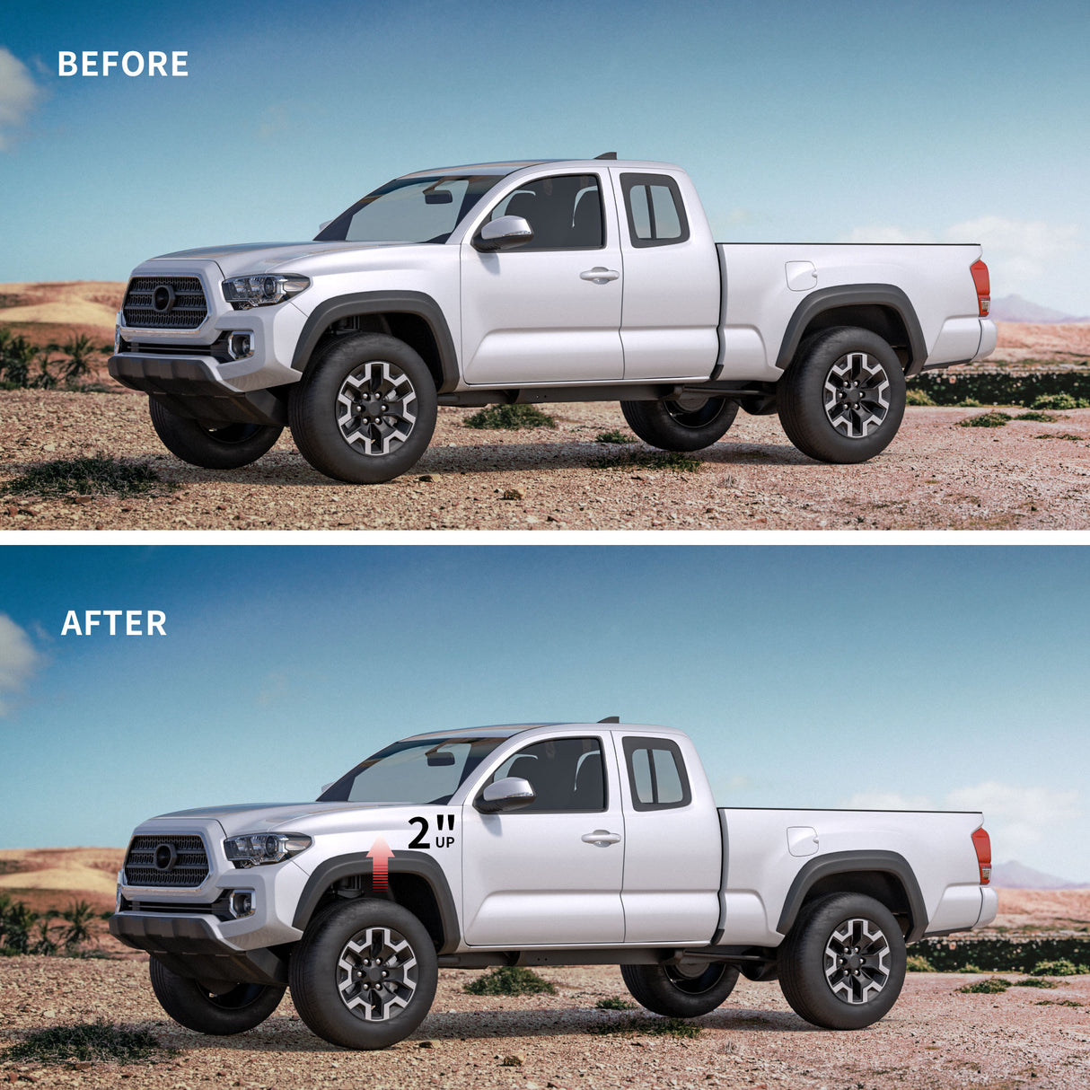 Richeer 2" Front Leveling Kit for Toyota(Tacoma, 4Runner,FJ Cruiser)