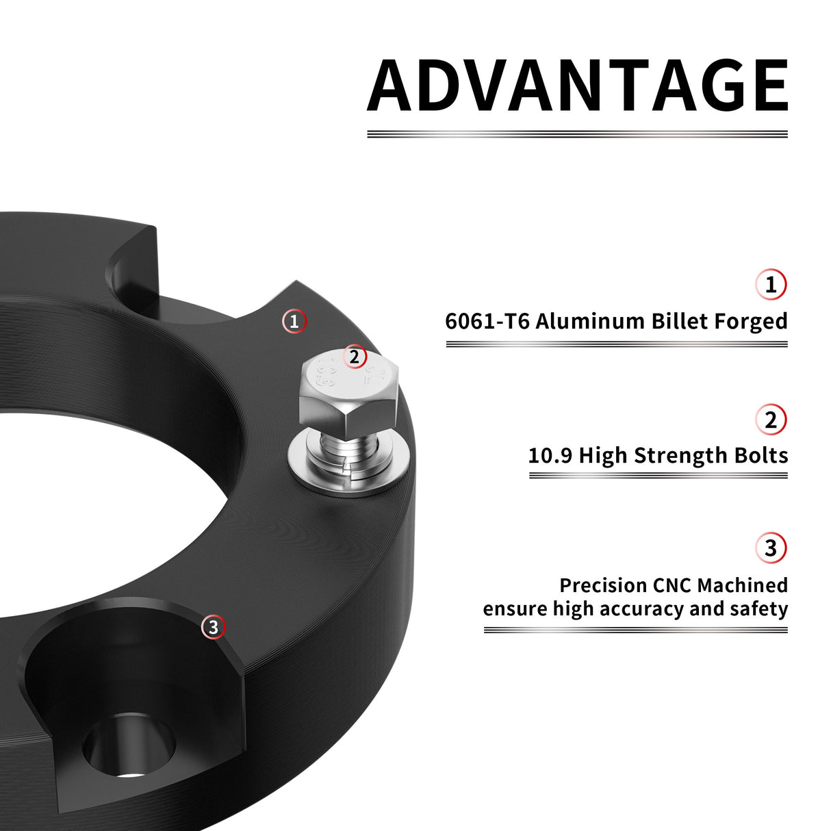Richeer 2" Front Leveling Kit for Toyota(Tacoma, 4Runner,FJ Cruiser)