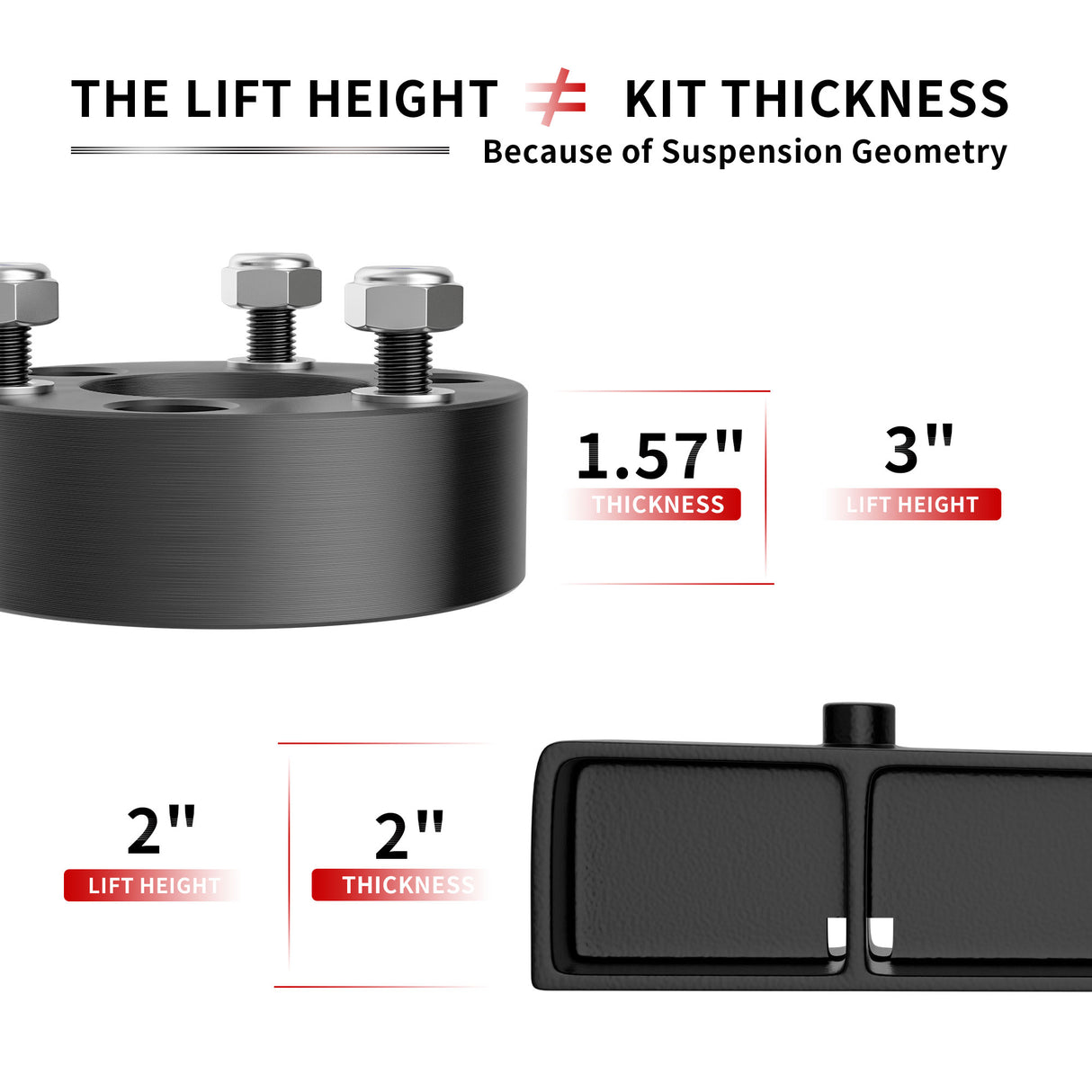 Richeer 3" Front 2" Rear Leveling Lift Kit for Nissan(Frontier)