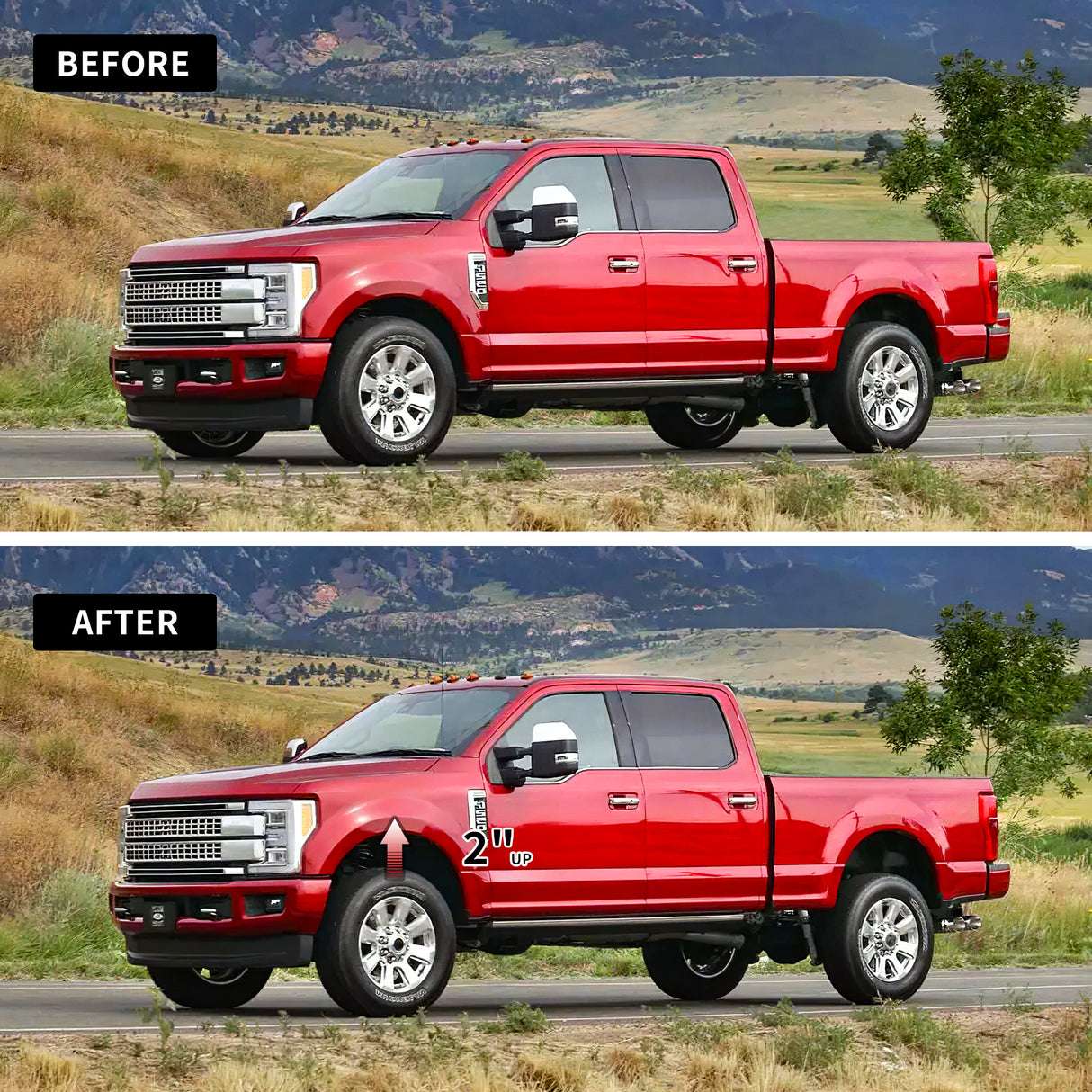 Richeer 2" Front Leveling Lift Kit for Ford(F250, F350)