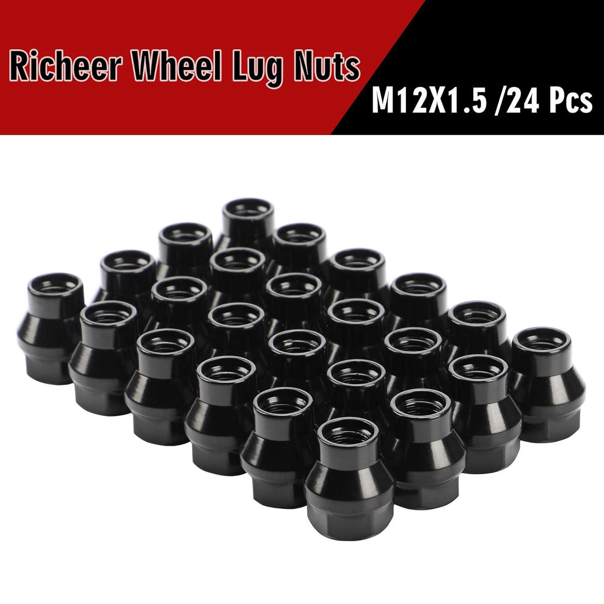 Richeer 12x1.5 24PCS Extended Lug Nuts for Tacoma and Compatible Models