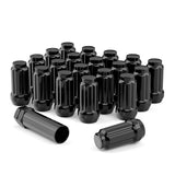 Richeer M12x1.5 Lug Nuts, 20PCS Spline Acorn, Closed End for Trucks & SUVs - Black