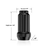 Richeer M12x1.5 Lug Nuts, 20PCS Spline Acorn, Closed End for Trucks & SUVs - Black