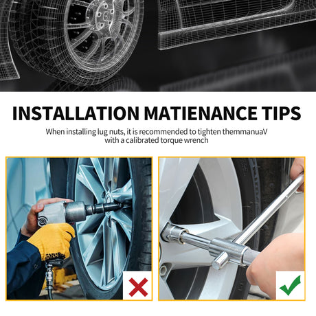 Richeer 20 Pcs 1/2-20 Thread Bulge Acorn 35mm 1.38" Long Lug Nuts Chrome 3/4" 19mm Fits  Hex Fits 64-14 Ford Mustang 59-86 Jeep CJ  87-18 Jeep Wrangler  93-10 Grand Cherokee