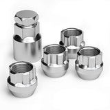 Richeer Acorn Wheel Locks Lug Nuts 1.26" Tall Chrome Cone Seat, Set of 4 Locks and One Key (M12x1.25)