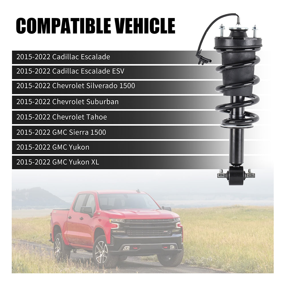 Richeer 2PCS Front Strut Shock Absorber Magnetic Springs 84176631 for 2015-2022 Cadillac Escalade