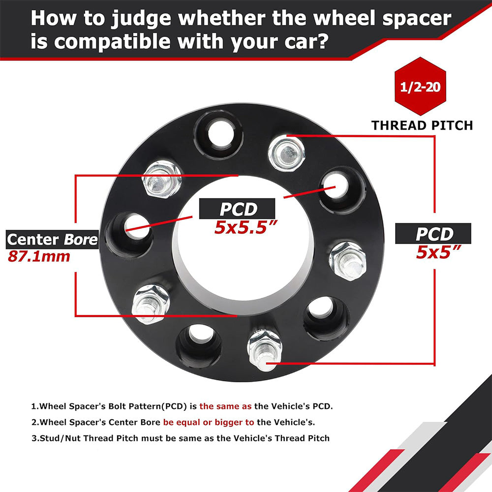 Richeer 5x5.5" Wheel Spacers for Off-Road Vehicles (Ford, Ram & More)