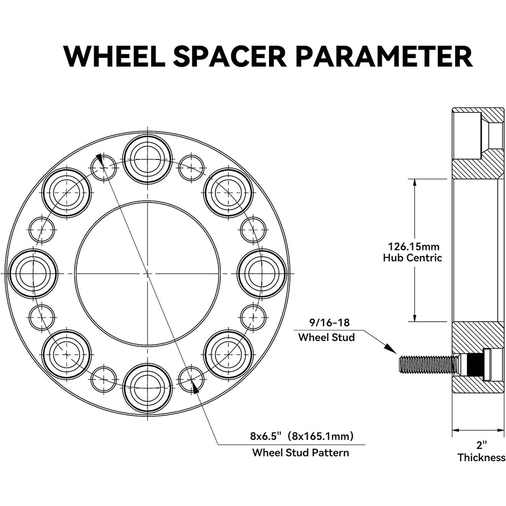 Richeer 8x6.5" Wheel Spacers for Off-Road Vehicles (Ram, Ford & More)