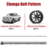 Richeer 5x5.5" to 5x4.5" Wheel Adapters for Off-Road Vehicles (Dodege, Ford & More)