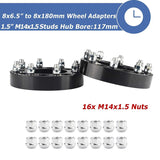 Richeer 8x6.5" to 8x180mm Wheel Adapters for Off-Road Vehicles (Chevy, GMC, Ram & More)