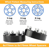 Richeer 8x170mm Wheel Spacers for Off-Road Vehicles (Ford & More)