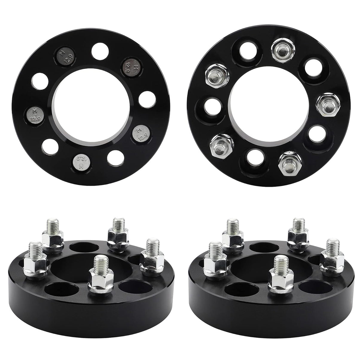 Richeer 5x4.25" Wheel Spacers with 12x1.5 Thread Pitch and 74mm Hub Bore