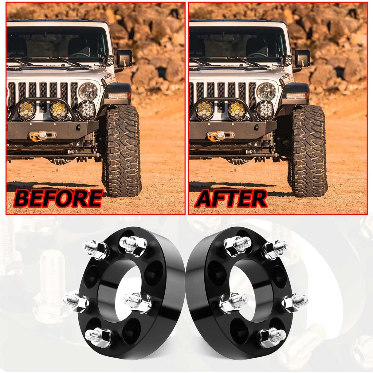 Richeer 5x4.5" to 5x112mm Wheel Adapters for Off-Road Vehicles (Toyota, Lexus, Audi & More)