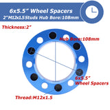 Richeer 6x5.5"  Wheel Spacers for Tacoma 4Runner Tundra FJ, 6x139.7 Hub Bore, 12x1.5 Studs, 4PCS