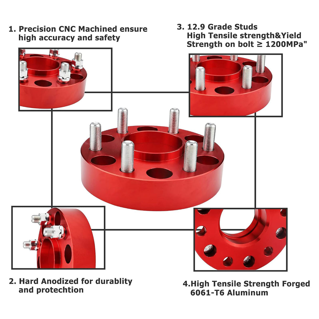 Richeer 6x5.5" Hubcentric Wheel Spacers for 2019-2021 Ram 1500