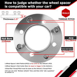 Richeer 4x137mm to 4x156mm Wheel Adapters for Outlander and Compatible Models